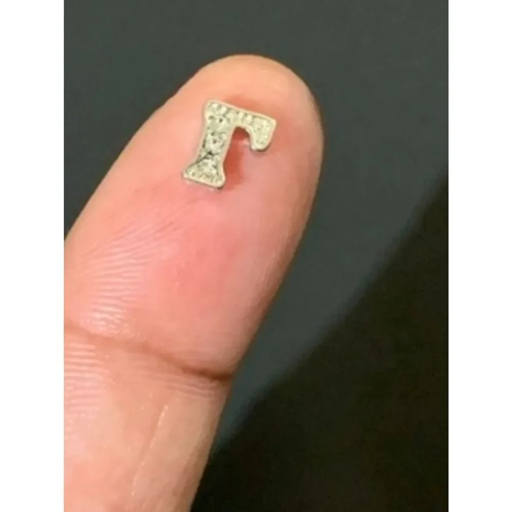 Letter L Charm With Crystal Accents For Floating Lockets